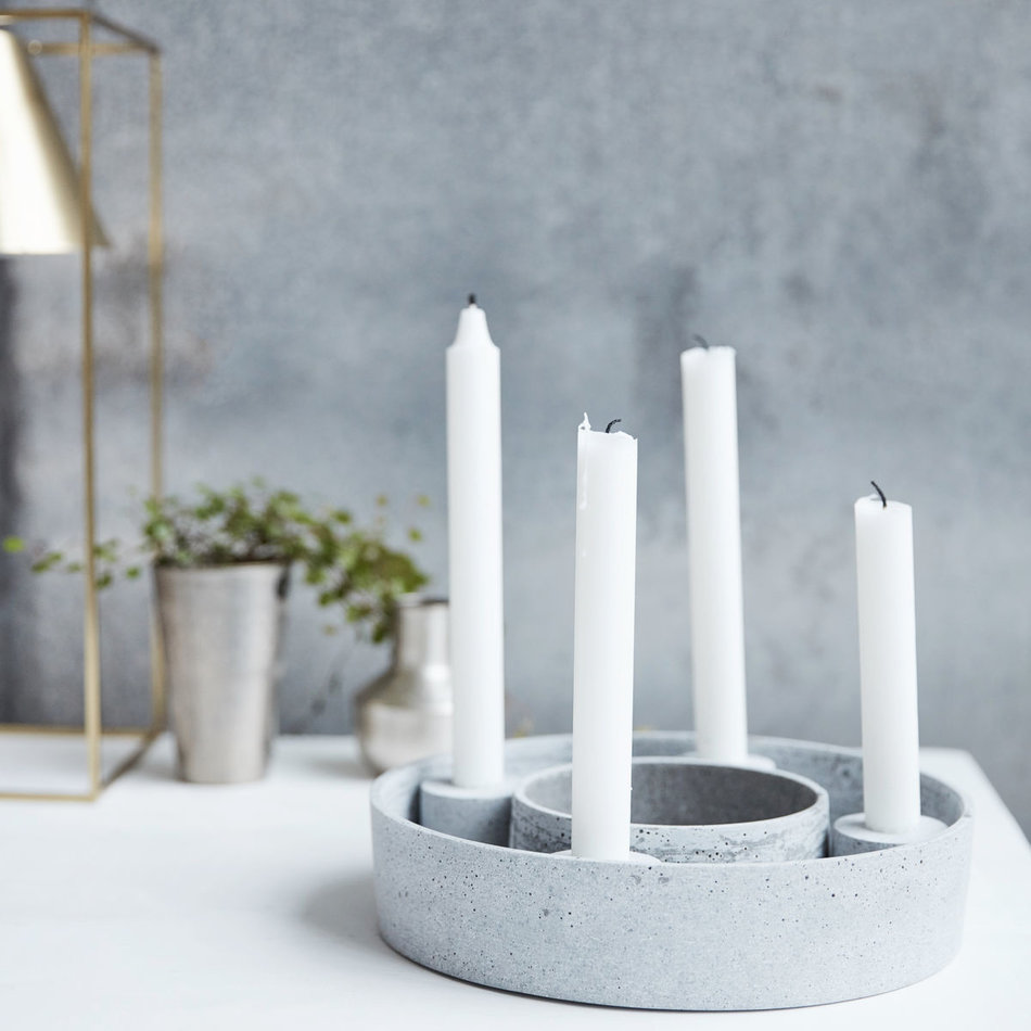 Candle holder the ring - 4 candles - Grey