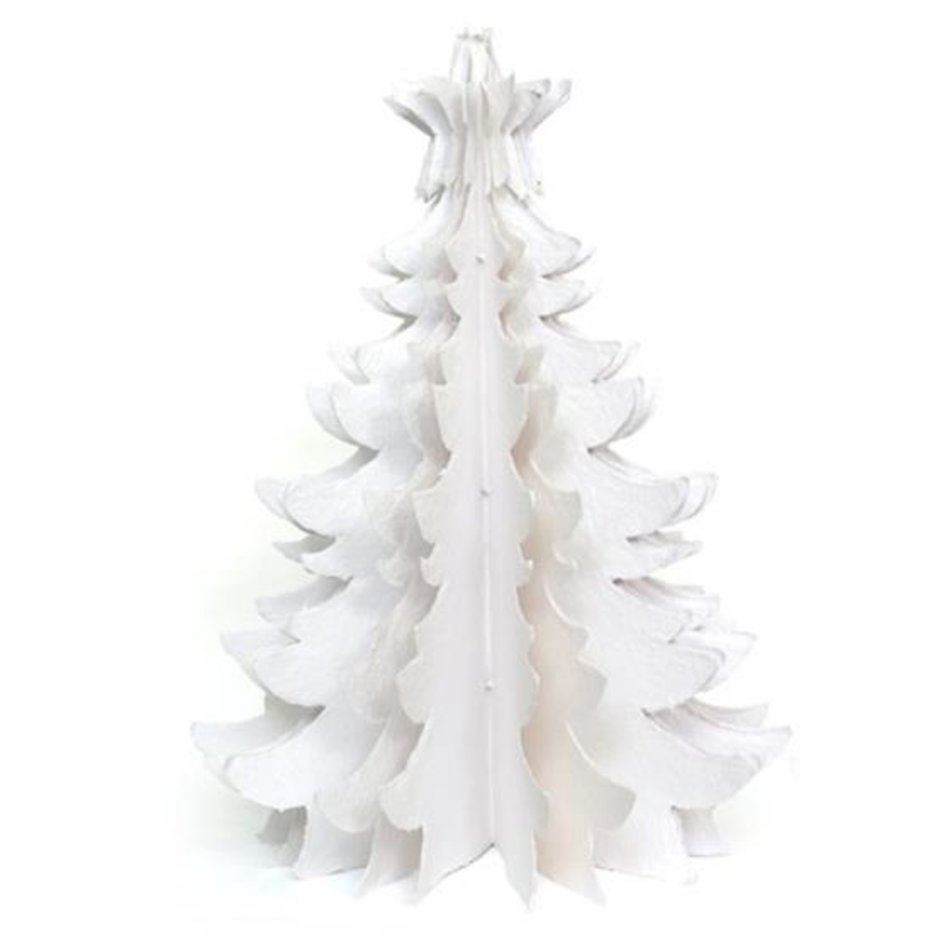 Fairtrade Christmas tree - Used cotton - White - H 76cm
