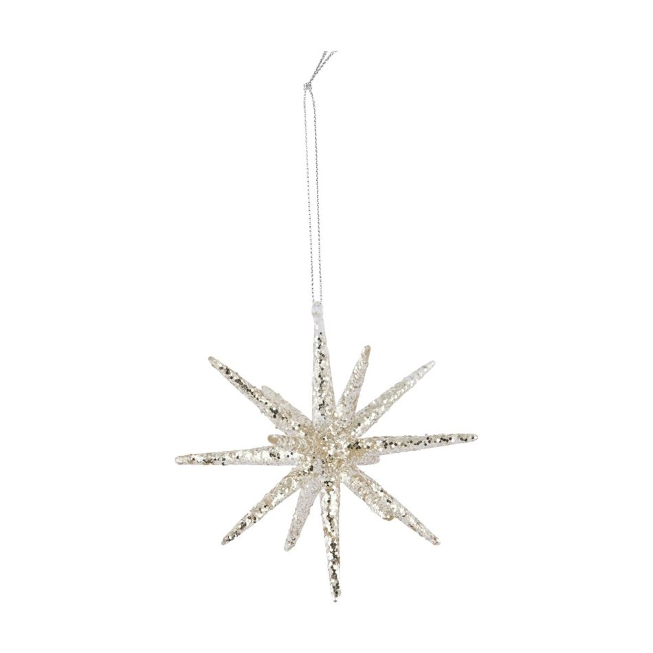 Kerst ornament Spike - Zilver - Glitter