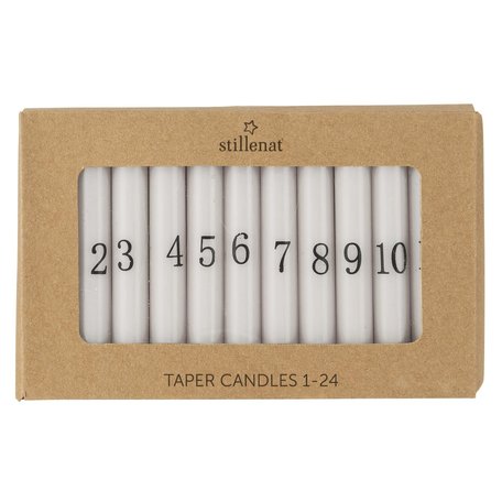 Advent candles 1-24 - White / Black