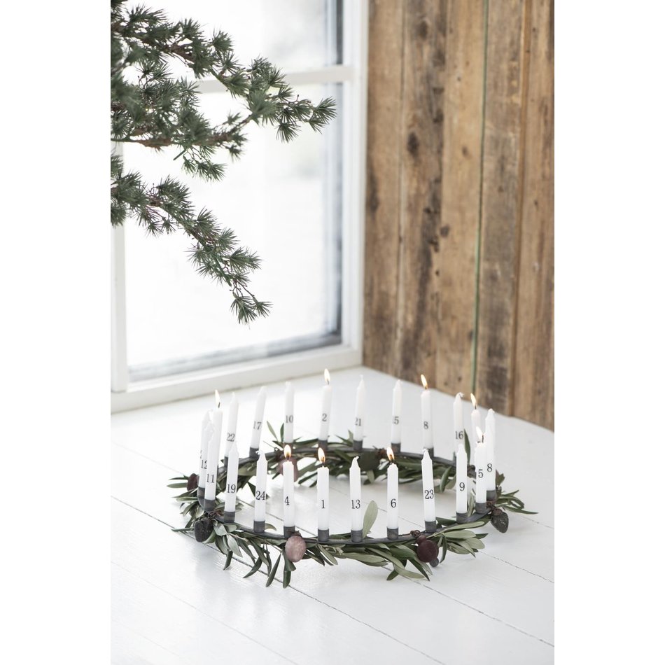 Advent candles 1-24 - White / Black