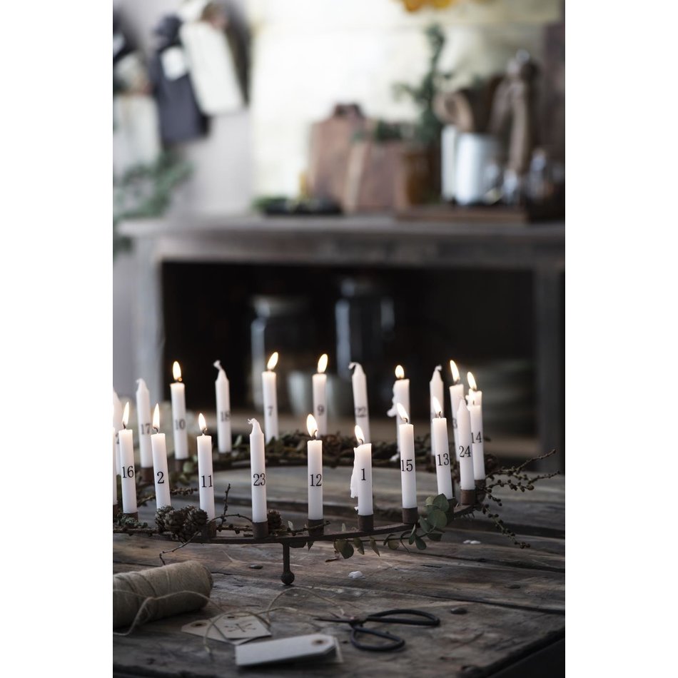 Advent candles 1-24 - White / Black