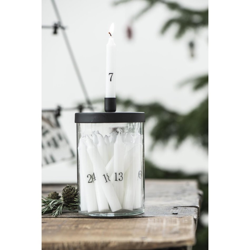 Advent candles 1-24 - White / Black