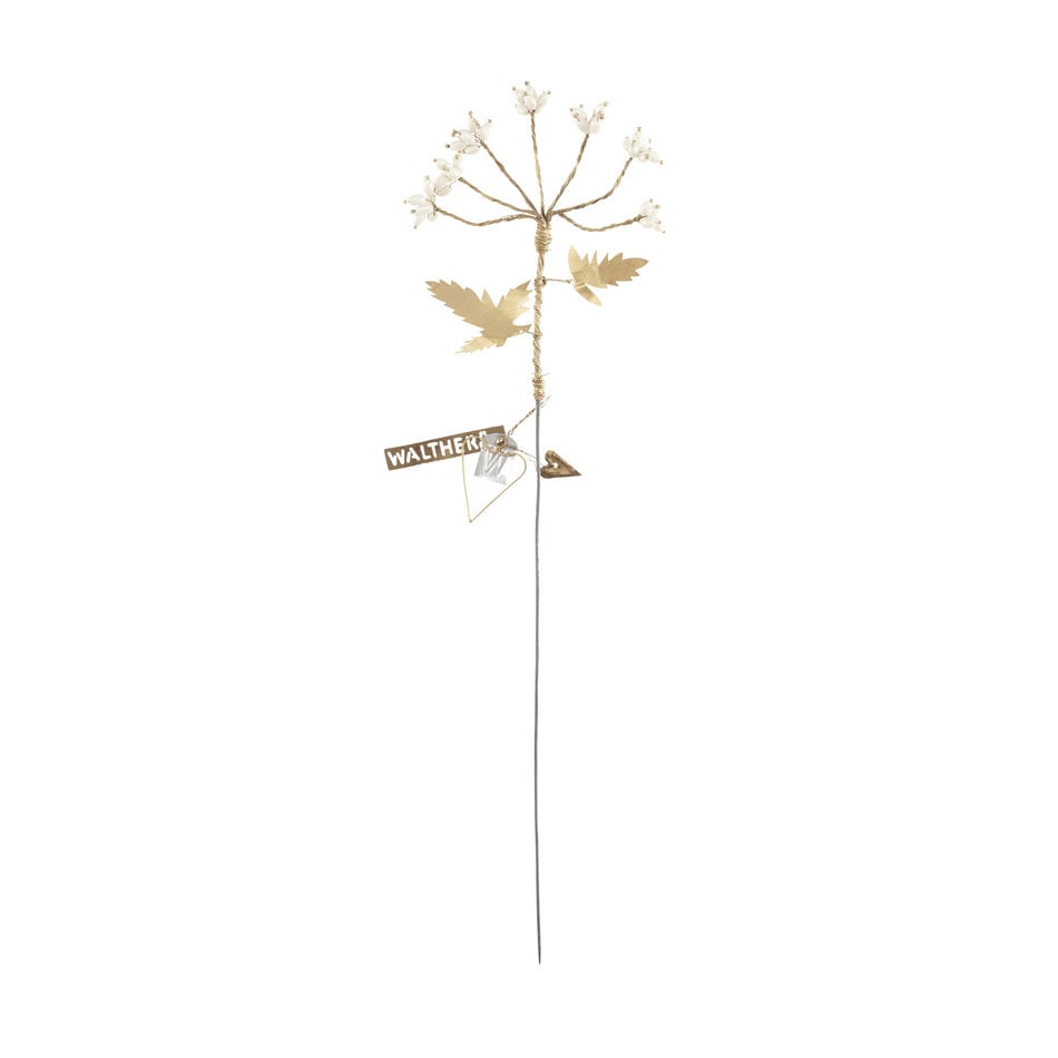 White bead flower  - Gold