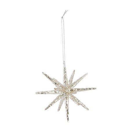 Christmas star Spike - Silver - Glitter - Ø 7,5cm