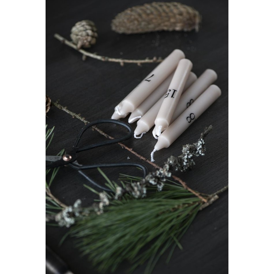 Advent candles 1-24 - Beige / Black