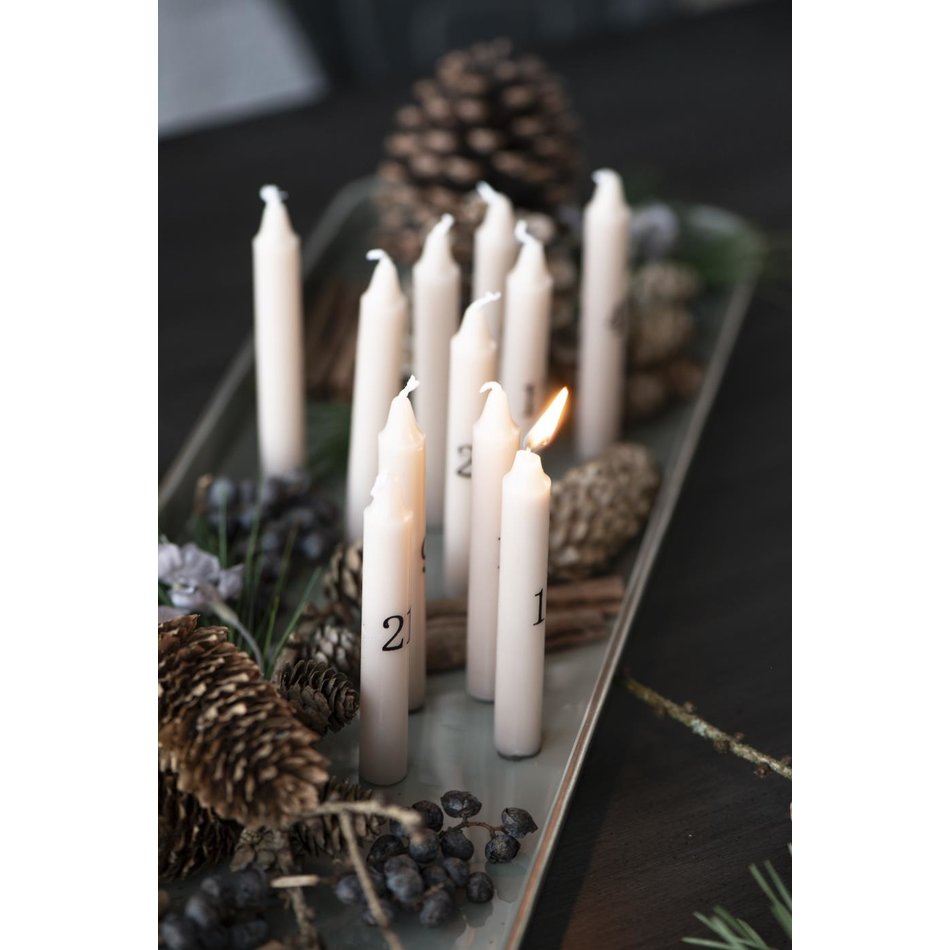 Advent kaarsen 1-24  - Beige / Zwart