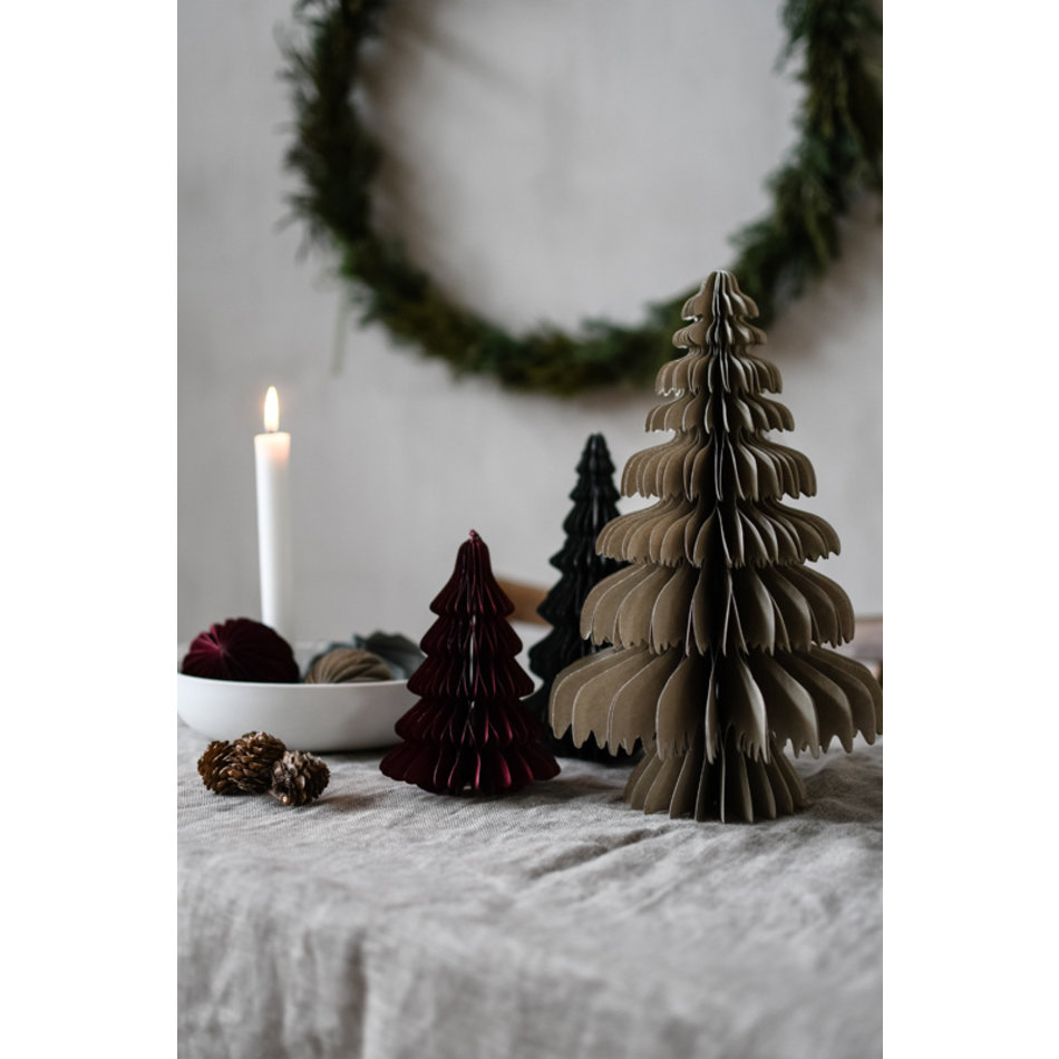 Kerstboom  Granstad - Papier - Beige - H 30cm