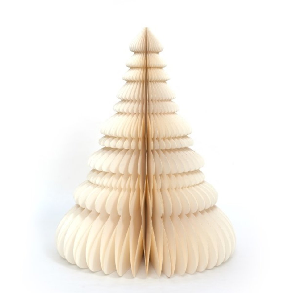 Papieren kerstboom - Honeycomb - Ivory - H 45 cm