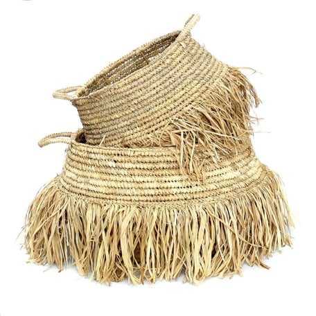 Raffia Deluxe manden - Set van 2