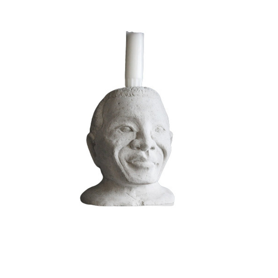 Candle holder Nelson Mandela - Soft grey