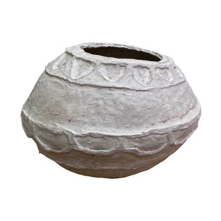 Pot classic - Paper mache - Beige