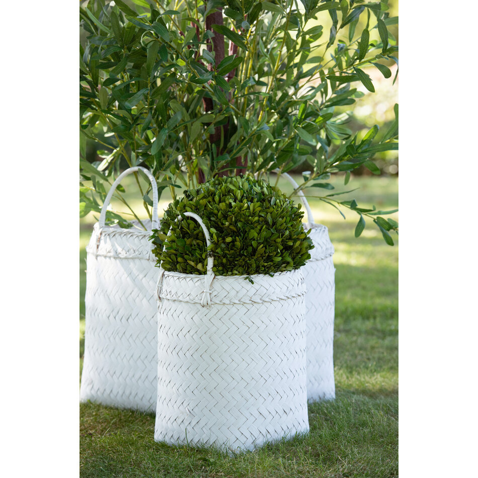 Rattan Baskets - Square - White - Set of 3