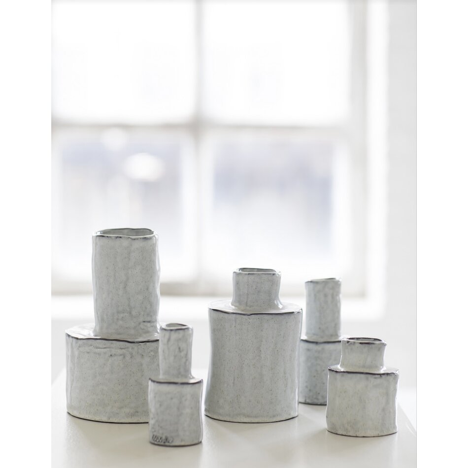 Vase Helena - Soft grey / White - S