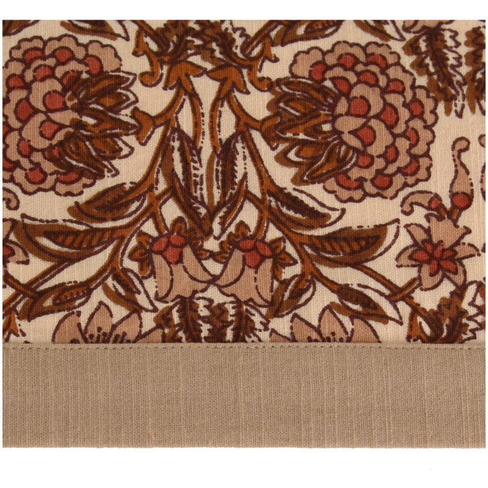 Tablecloth Flowers - Cotton - Brown