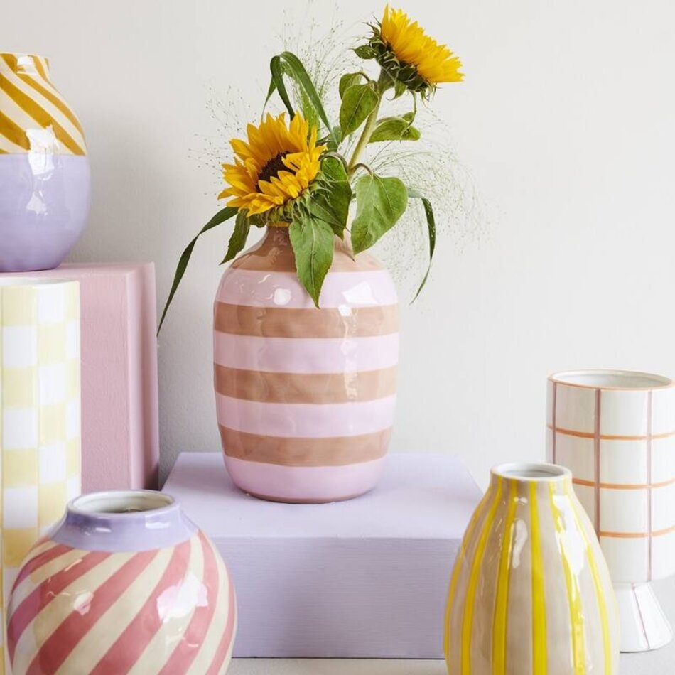 Vase stripes - Pink / Brown