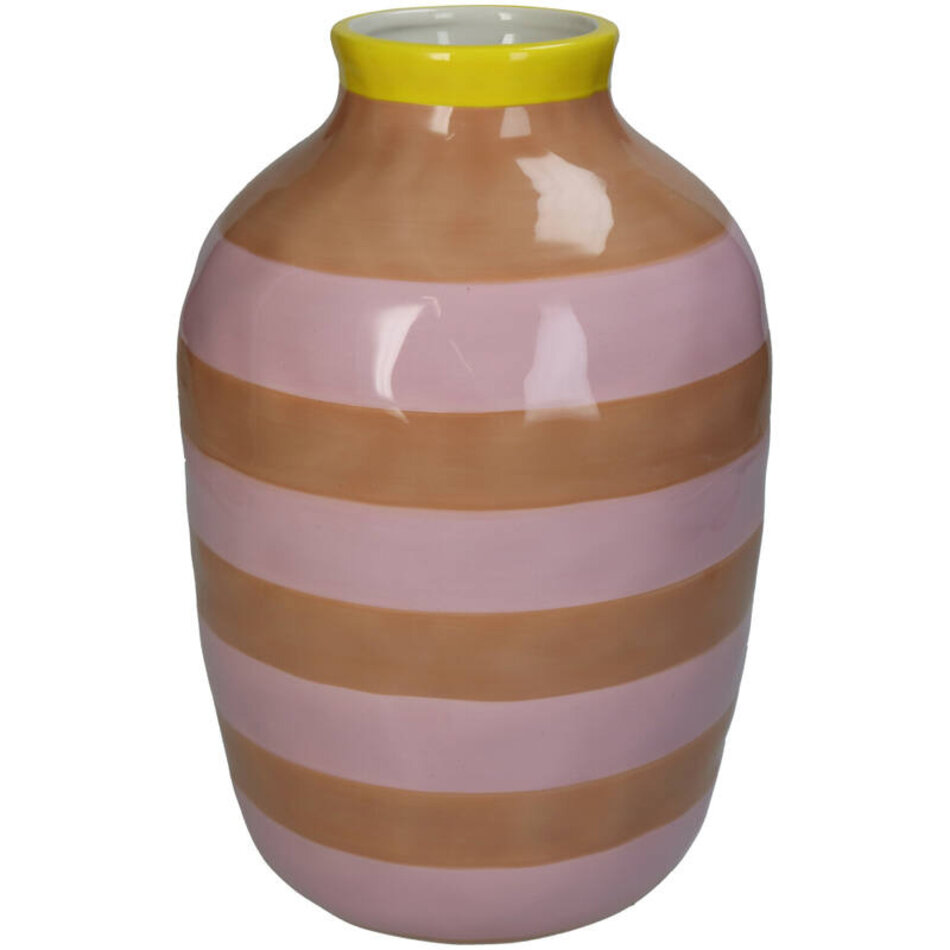 Vase stripes - Pink / Brown