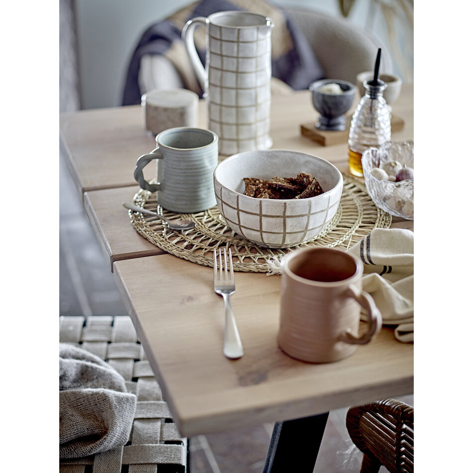 Bowl Eglantine - Checkered - White / Natural