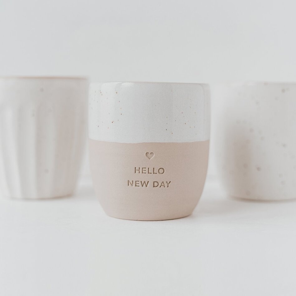 Mug Hello New Day - Speckled