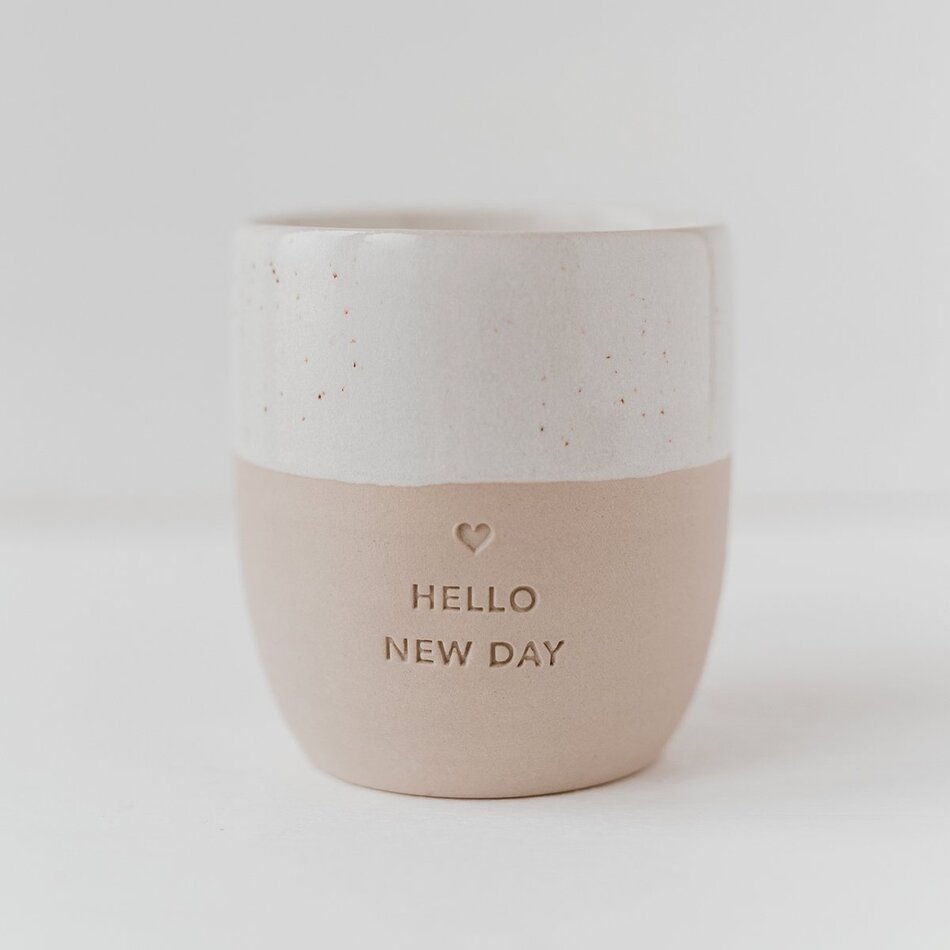 Mug Hello New Day - Speckled