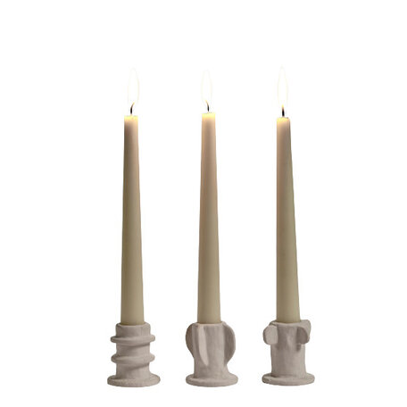 Candle holders Molly /02 - Beige - 3 pcs