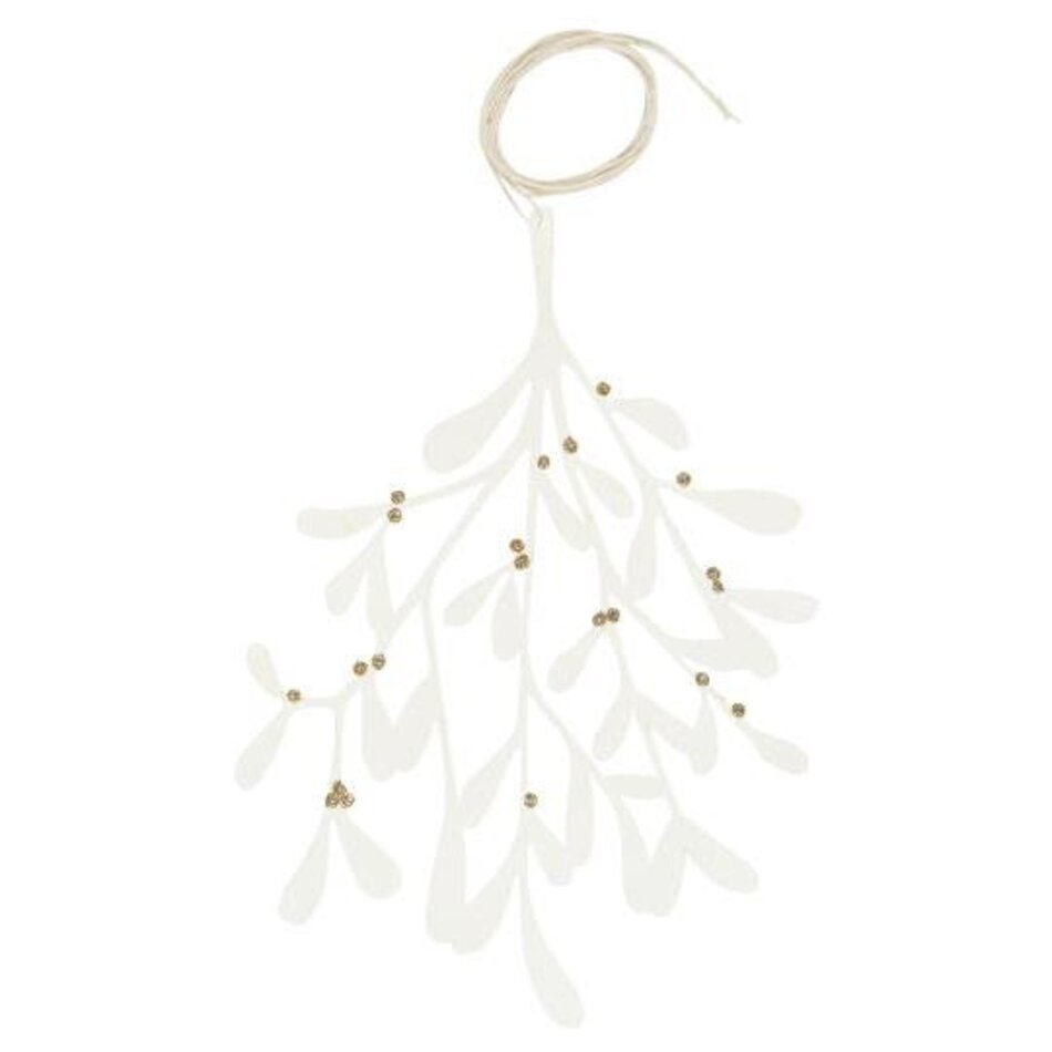 Christmas ornament  Mistletoe - Paper - White - Glitter