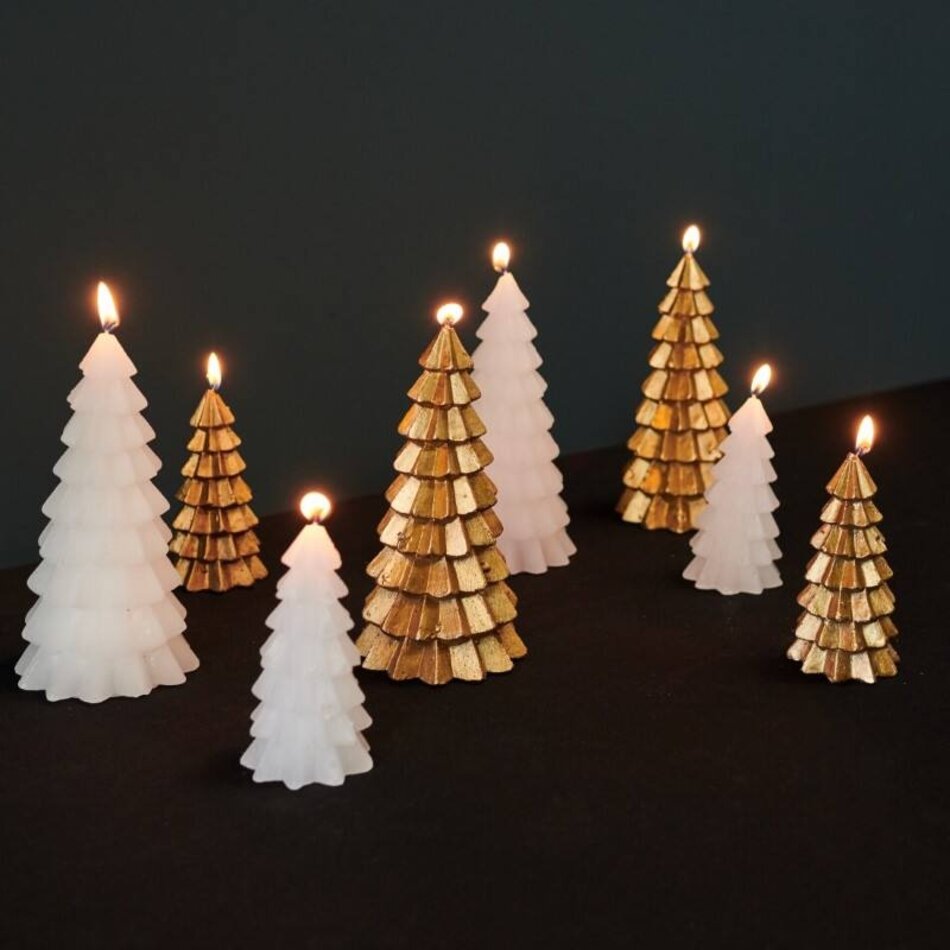 Kerstboom kaars - Goud