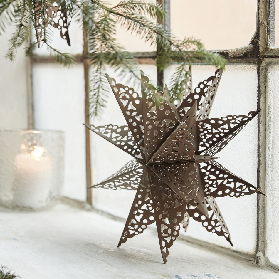 Christmas star Clip  - Brown - Ø 30 cm
