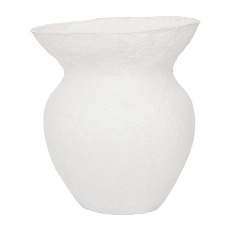 Decoratieve pot Alano - Katoen mache - Wit