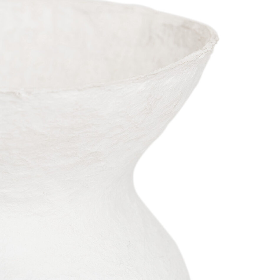 Decorative pot Alano - Cotton mache - White