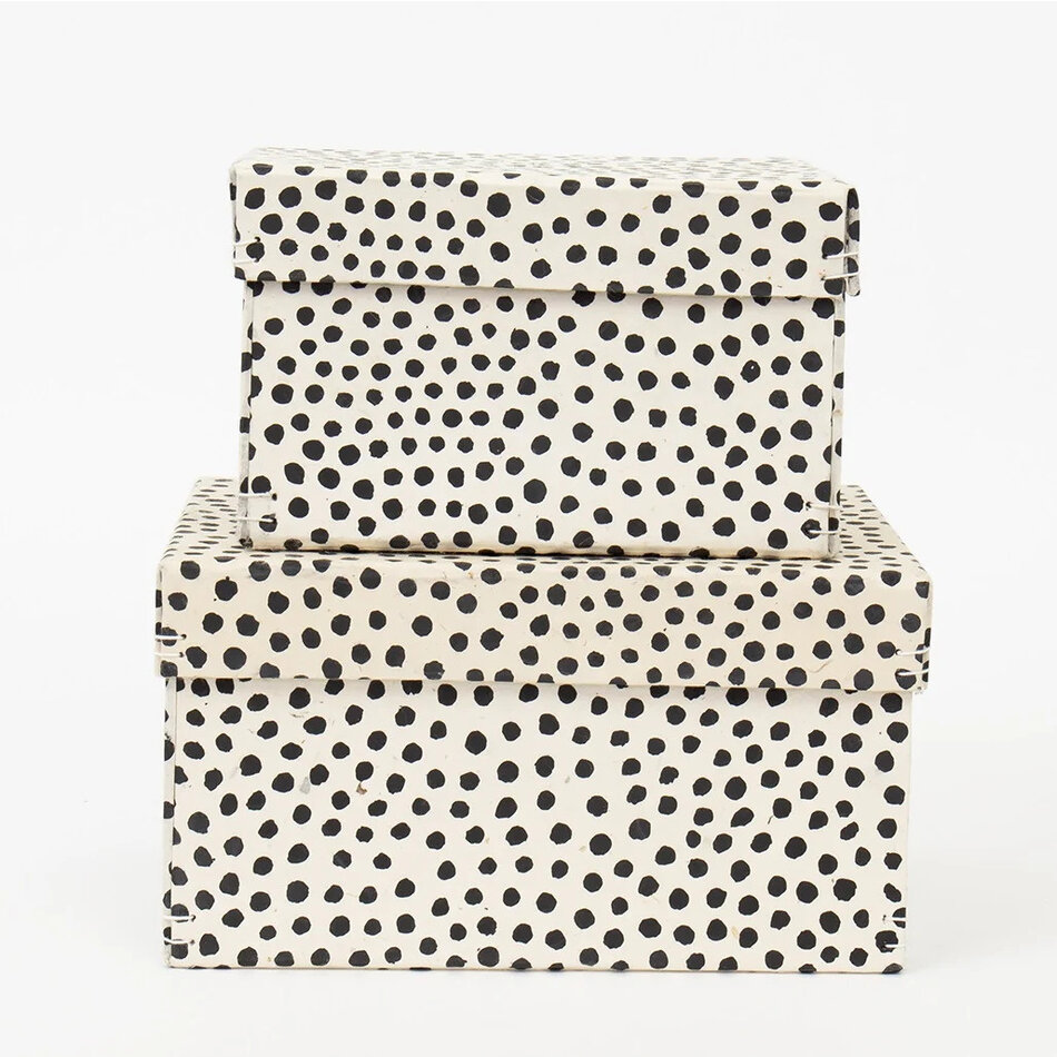 Dotted boxes  - Black / White - 2 pcs