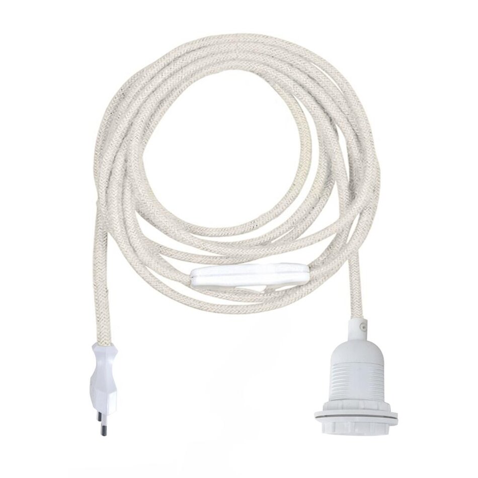 Light cord offwhite - Pedestal / Plug / Switch - White