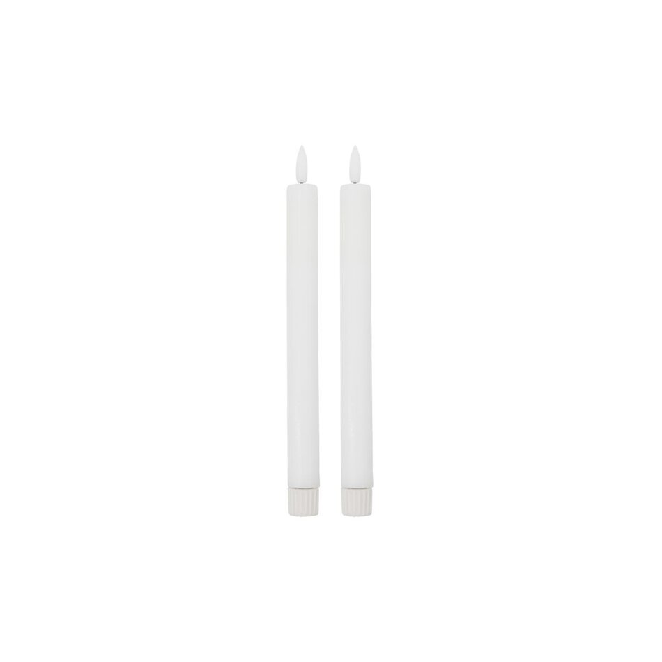 LED candle - White - 2 pack - H 24,5 cm