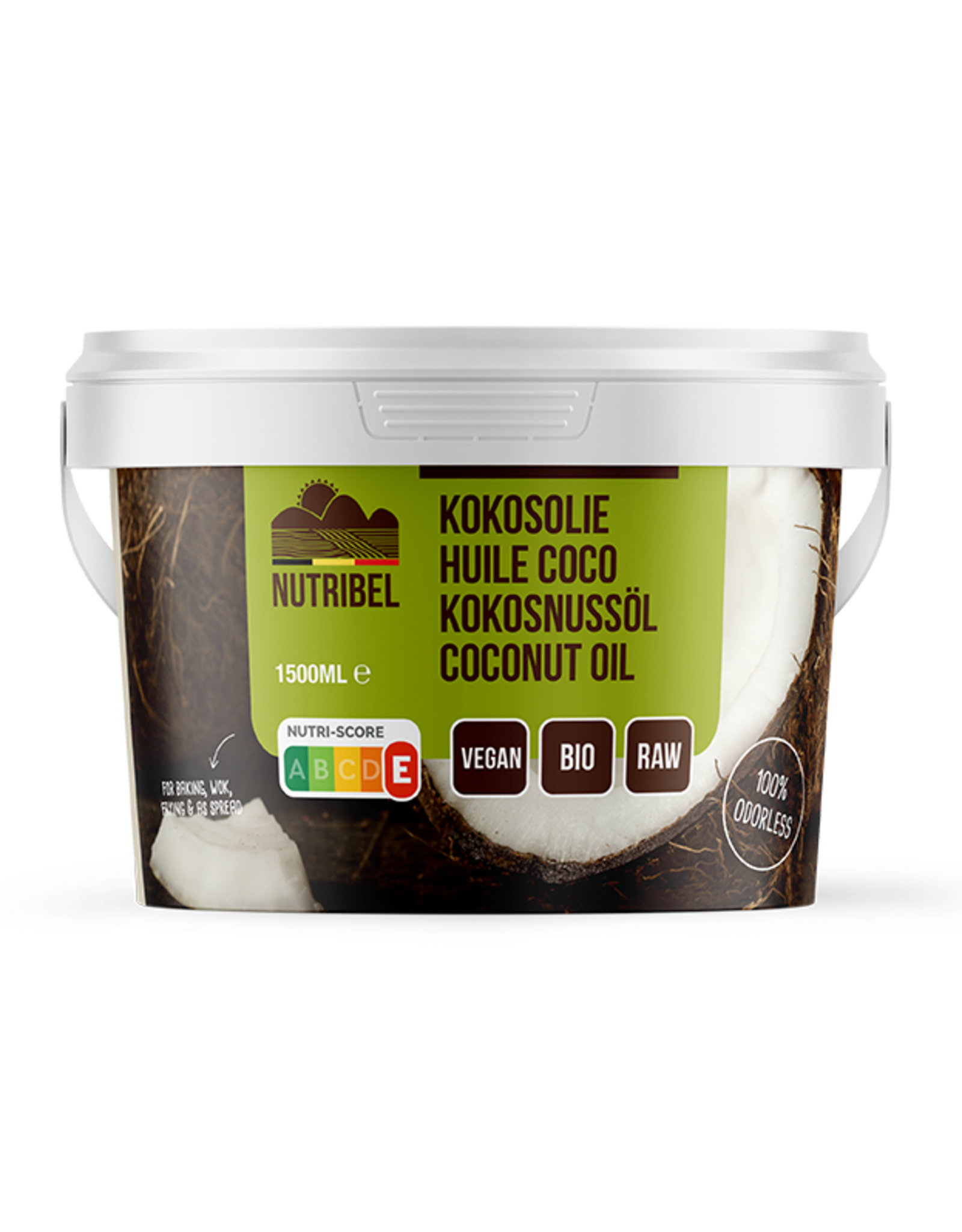 Nutridia Kokosolie Geurloos Bio 1500ml Nutribel