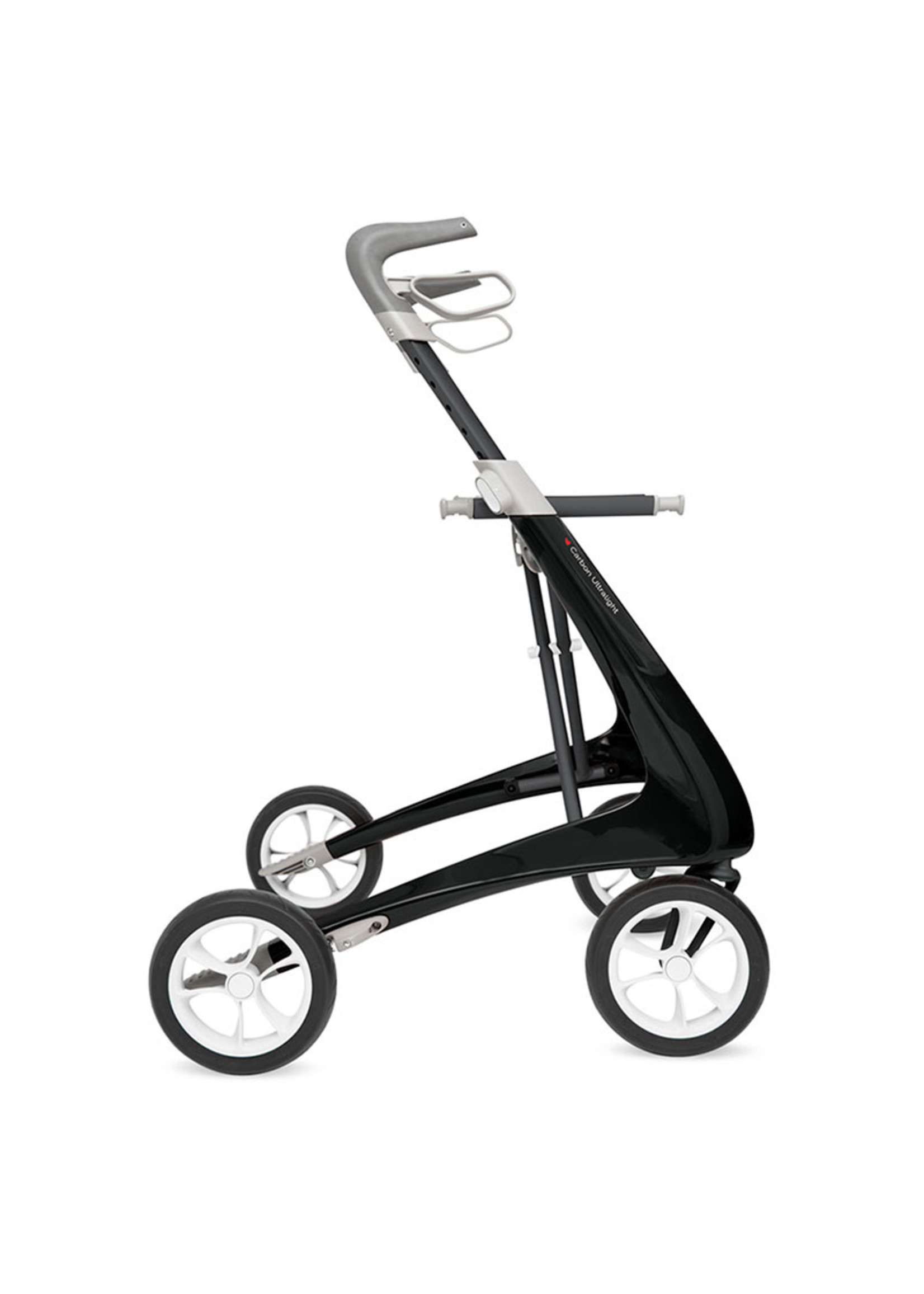 Carbon Ultralight Carbon Ultralight Rollator, kleur zwart, rood of wit in 2 br maten incl weekend tas