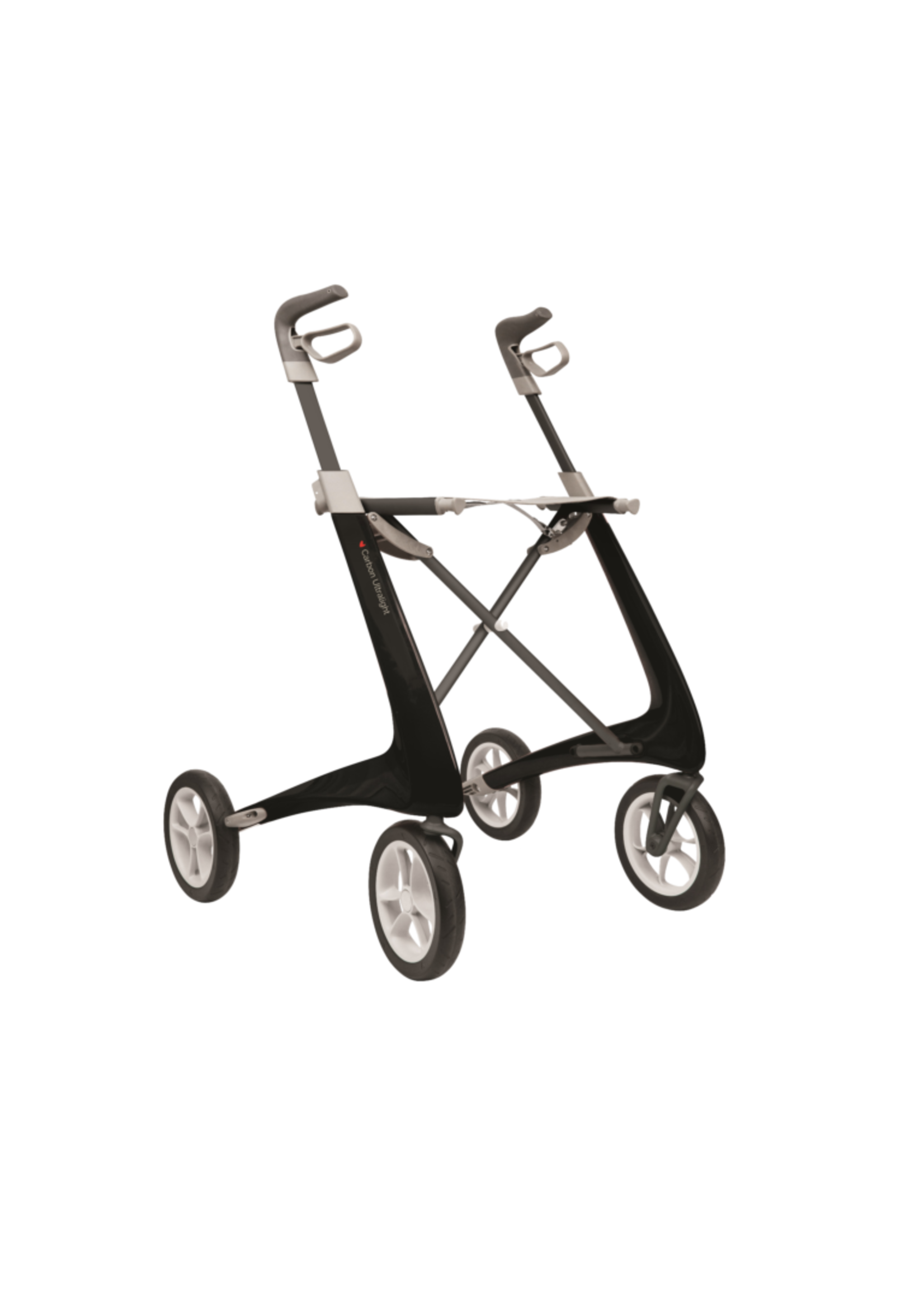 Carbon Ultralight Carbon Ultralight Rollator, kleur zwart, rood of wit in 2 br maten incl weekend tas