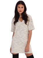 LA SISTERS CUT OUT TSHIRT DRESS WHITE