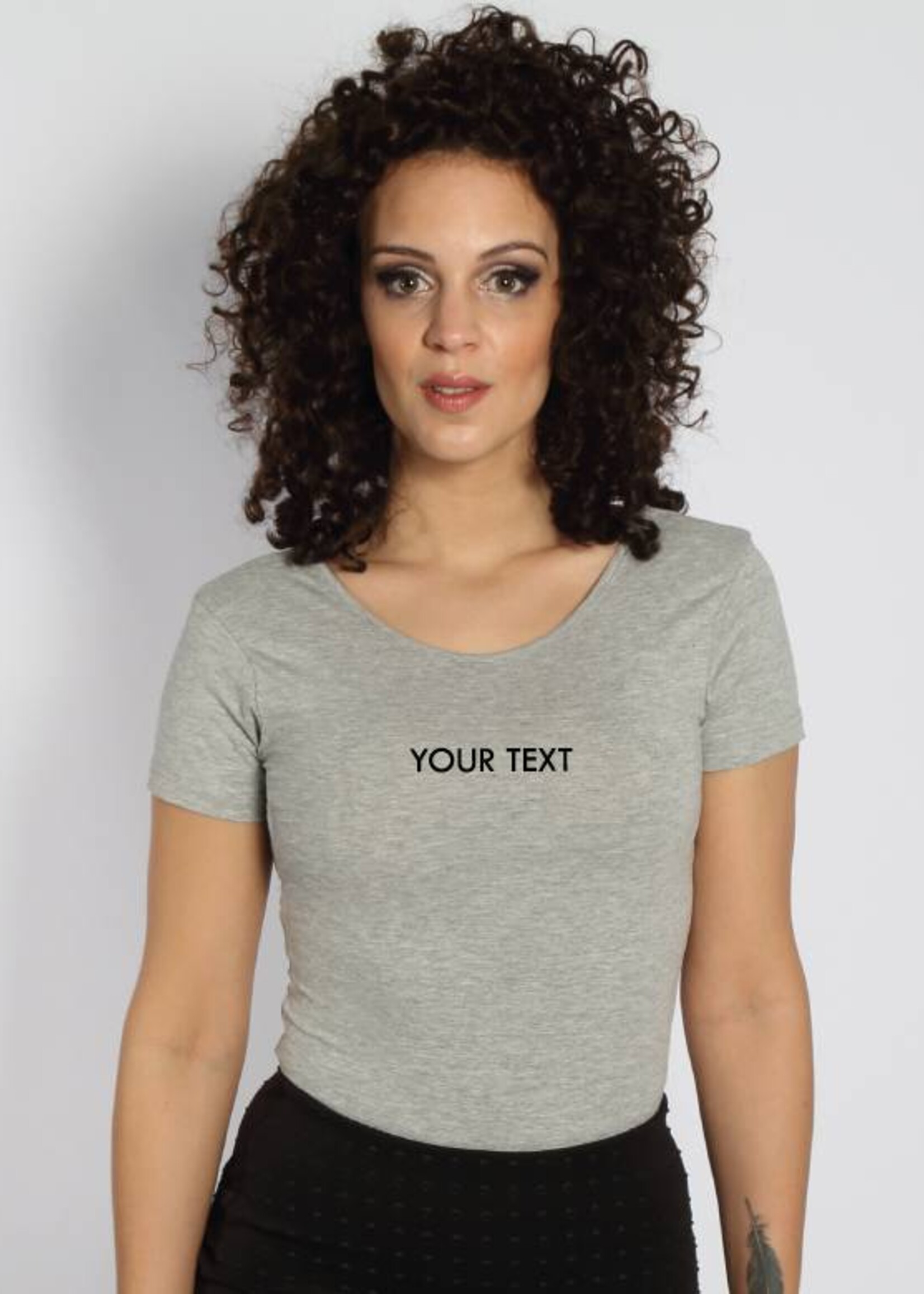 CUSTOM SMALL CAPS TEXT BODYSUIT (WMN)