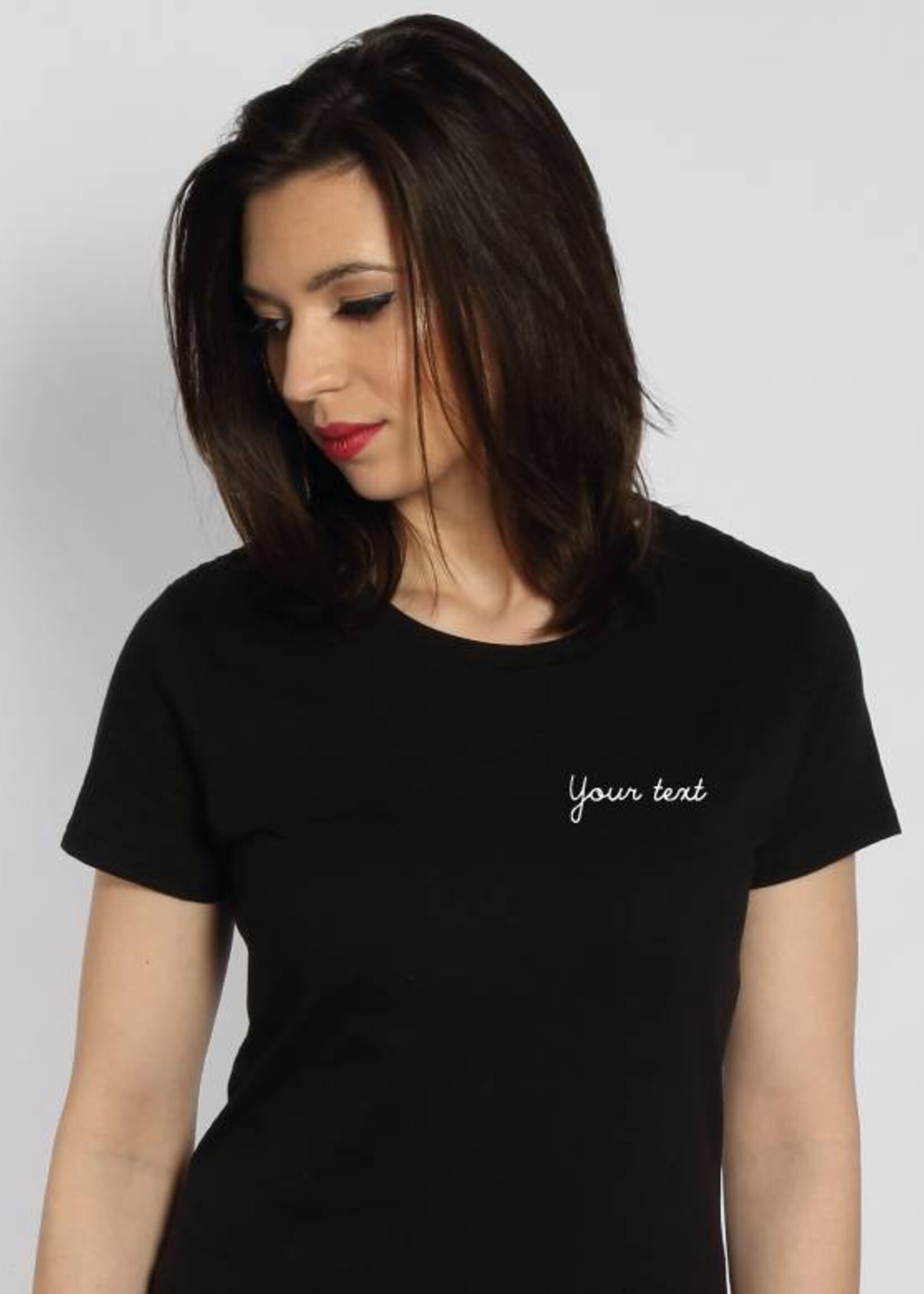 CUSTOM SMALL WRITTEN TEXT TEE (WMN)