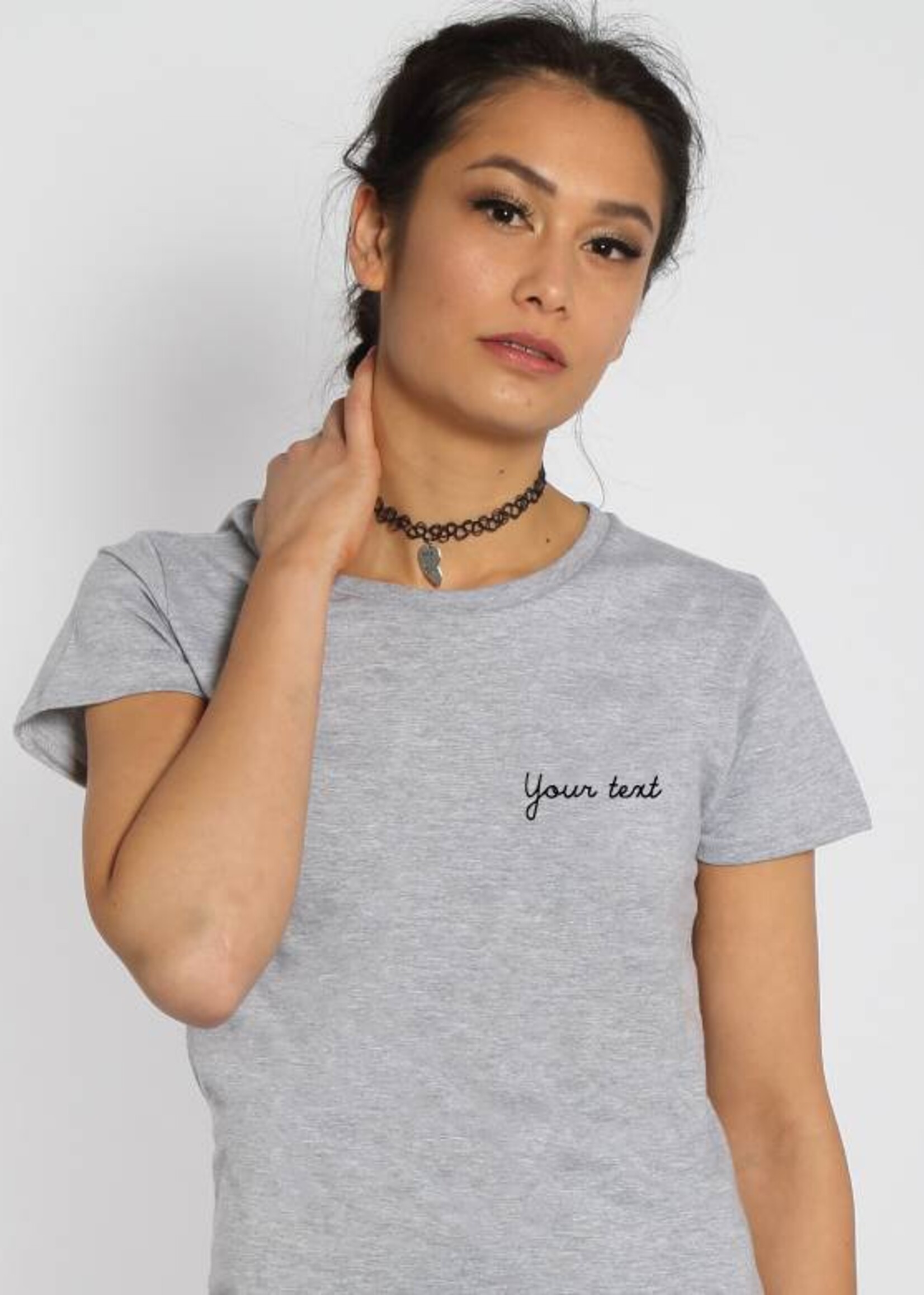 CUSTOM SMALL WRITTEN TEXT TEE (WMN)