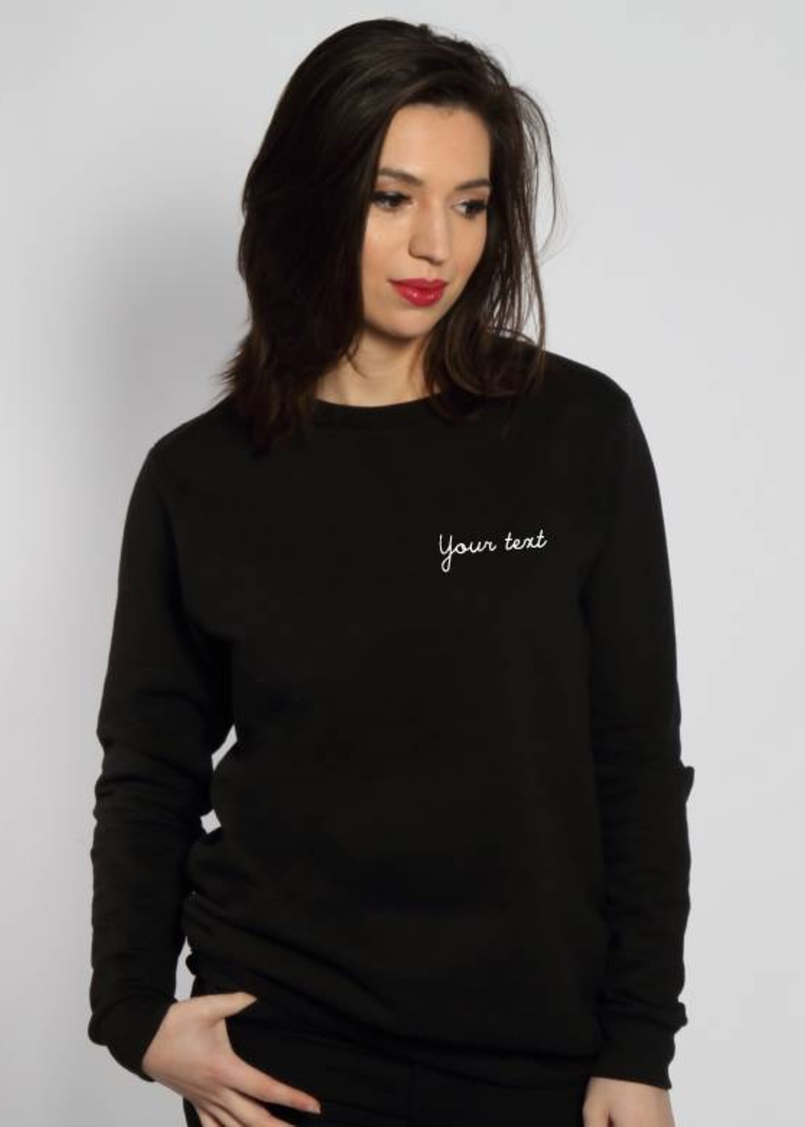 CUSTOM SMALL WRITTEN TEXT SWEATER (WMN)
