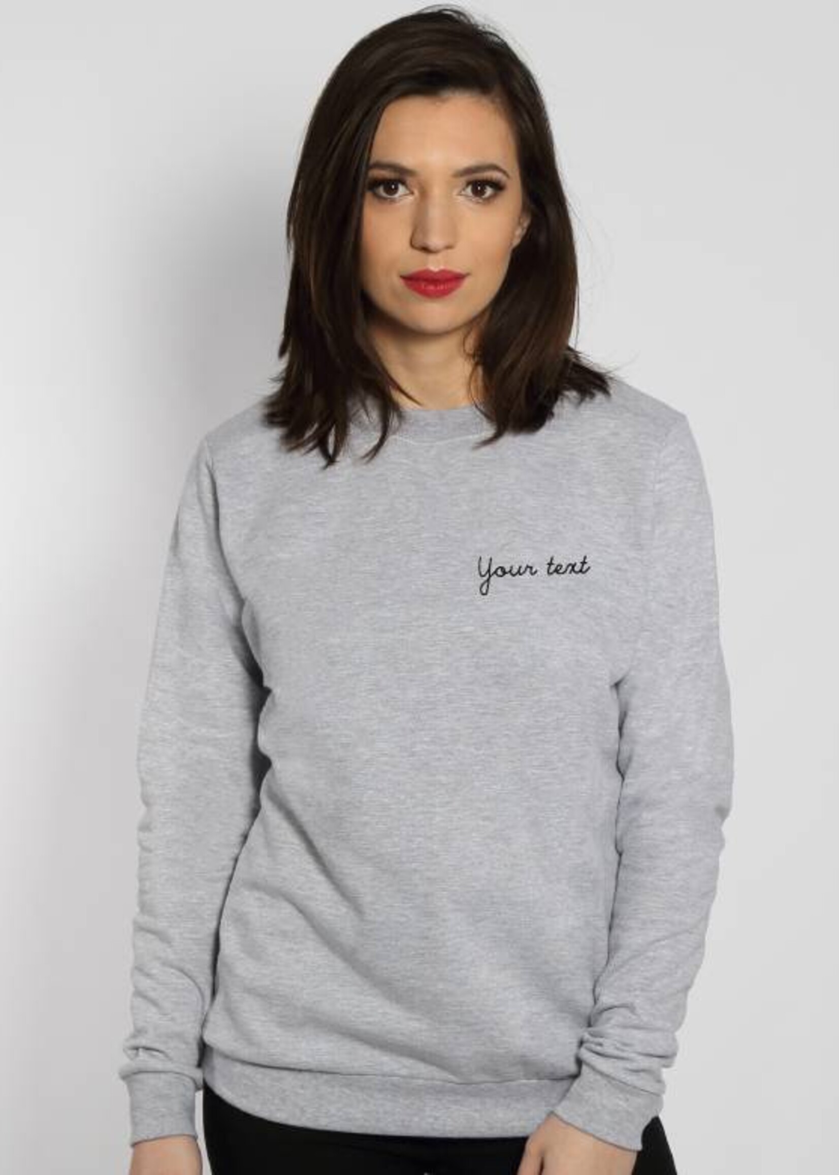 CUSTOM SMALL WRITTEN TEXT SWEATER (WMN)