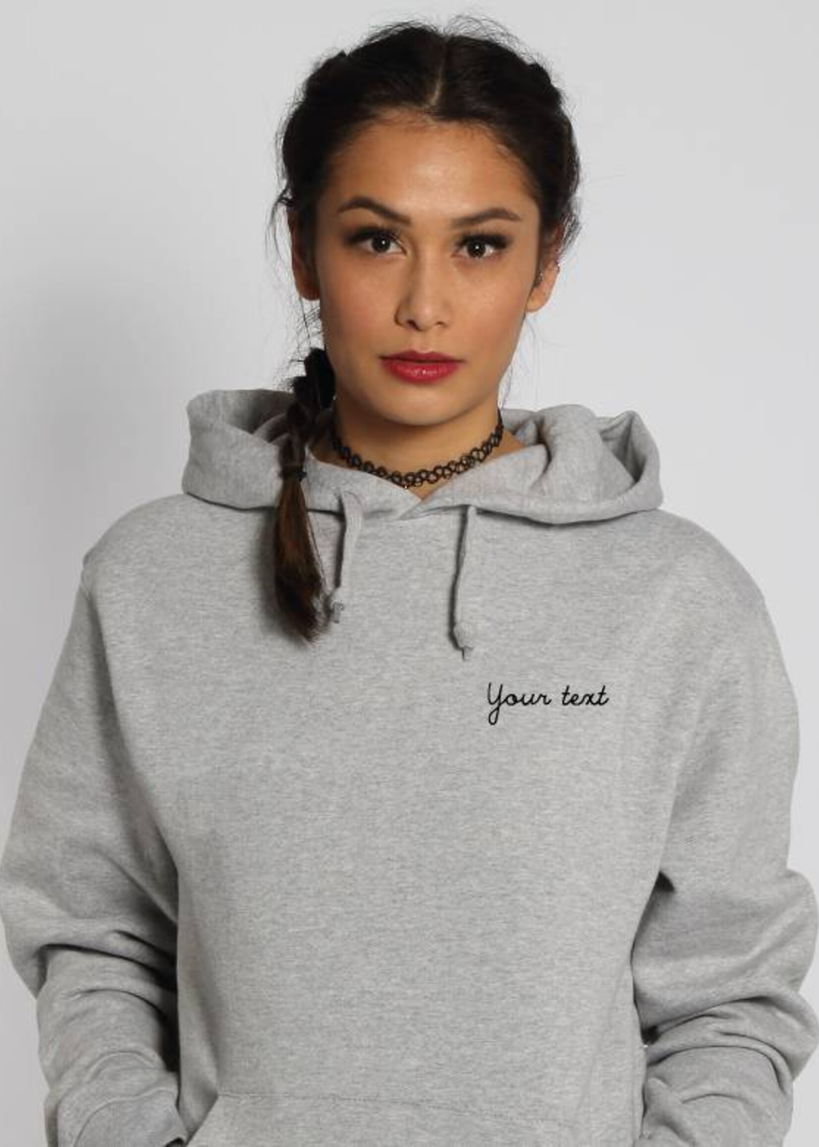 CUSTOM SMALL WRITTEN TEXT HOODIE (WMN)
