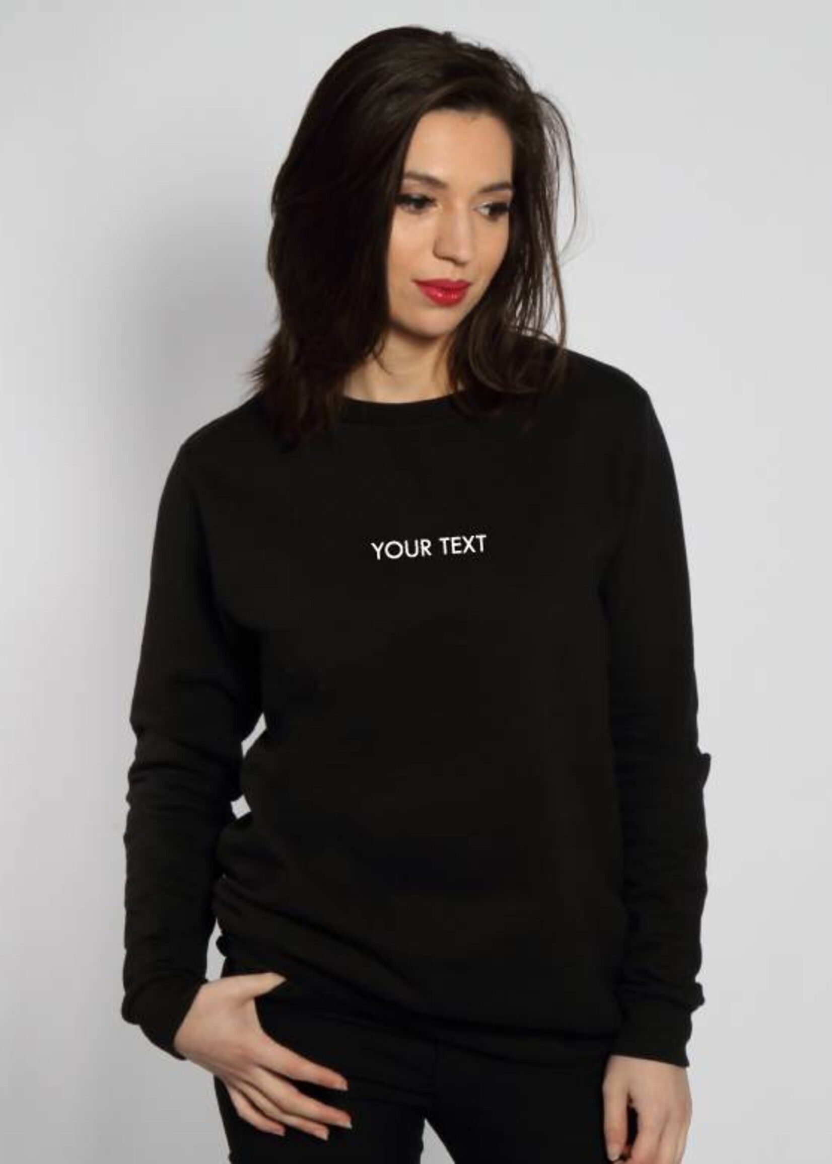 CUSTOM SMALL CAPS TEXT SWEATER (WMN)