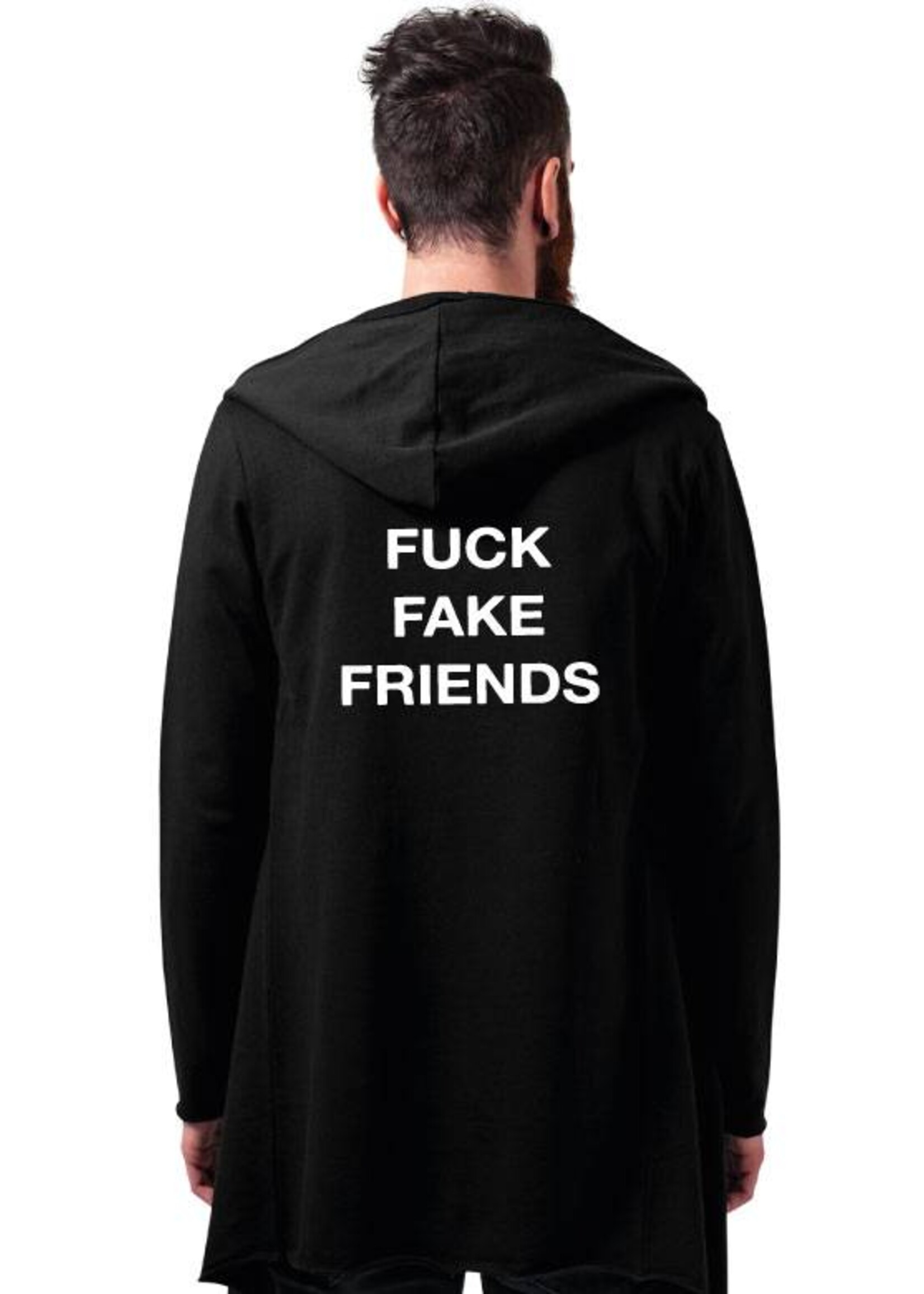 FUCK FAKE FRIENDS LONG CARDIGAN
