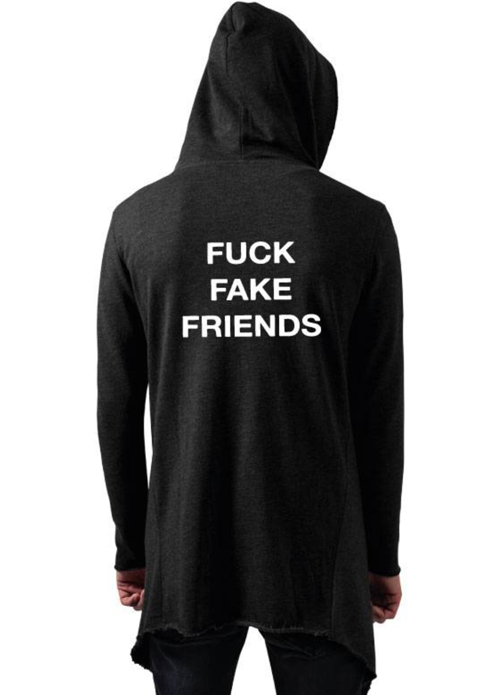 FUCK FAKE FRIENDS LONG CARDIGAN