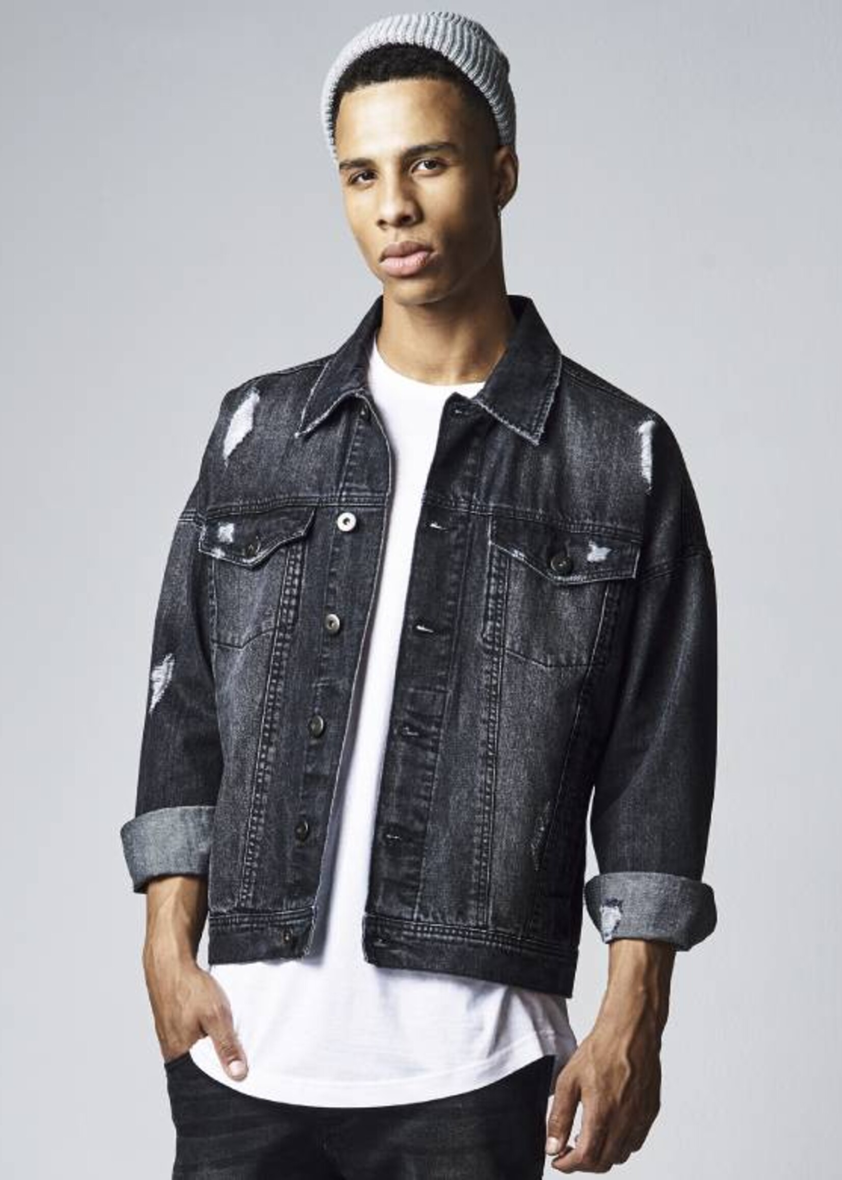 SNAKE RIPPED DENIM JACKET