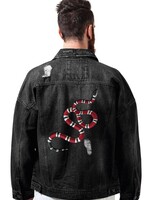 SNAKE RIPPED DENIM JACKET