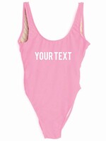 CUSTOM TEXT SWIMSUIT PINK