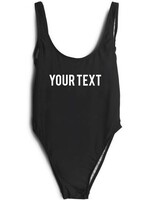 CUSTOM TEXT SWIMSUIT BLACK